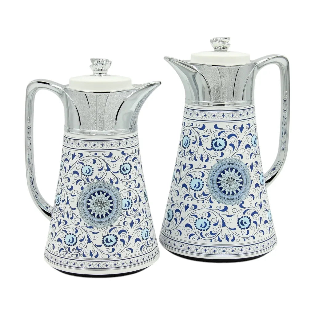 Regal Vacuum Jug Set – Double Wall Thermal Insulation | 0.5L + 1.0L | Keeps Drinks Hot for 12h & Cold for 24h – Taste of Life Collection (Silver) - Damoo