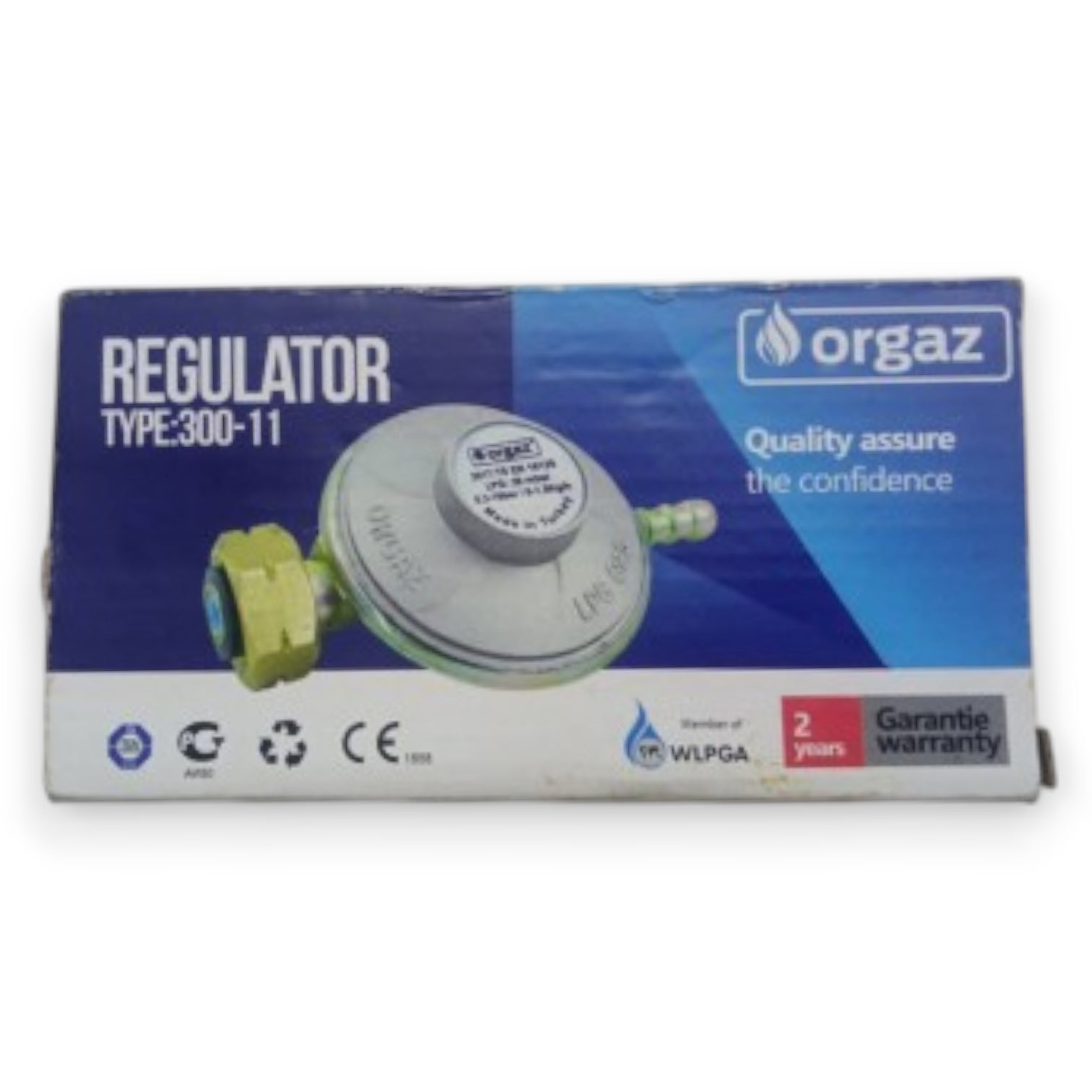 Orgaz LPG Gas Regulator Type 300-11 – Safety Detendeur for Butane & Propane Cylinders with 2 Years Warranty