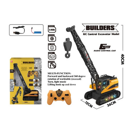 DONG YI RC Crawler Crane Toy – 1:12 Scale Construction Vehicle with 360° Rotating Tower, 40cm Height, 2.4GHz Remote Control