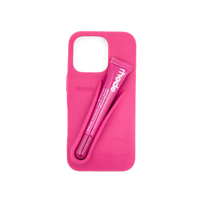 Rhode Lipstick Case for IPhone – Silicone Shockproof Cover with Built-In Lip Gloss Holder – Stylish Protective Phone Case with Matching Lipstick - Damoo