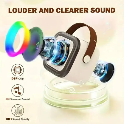 Rofee Portable Karaoke Machine with 2 Wireless Microphones, Bluetooth 5.3 Speaker, Voice Changer, LED Lights & 2000mAh Battery – Perfect Gift for Kids, Adults, Parties & Travel - Damoo