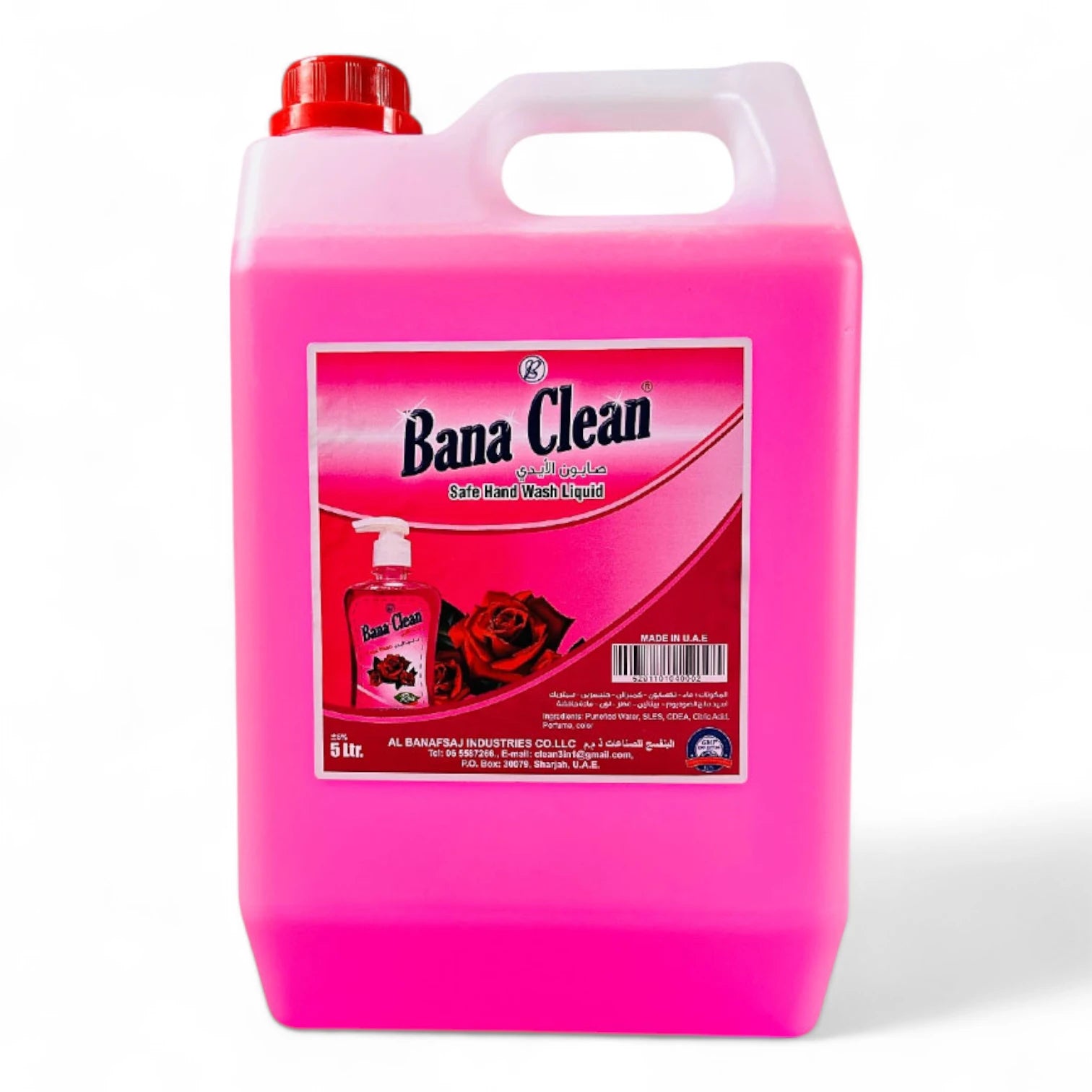 Bana Clean Rose Hand Wash – 5L – Gentle Liquid Hand Soap for Daily Use – Moisturizing & Refreshing Floral Scent - Damoo