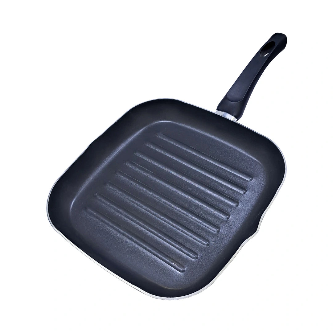 Rossetti Italian-Made 28 CM Non-Stick Square Grill Pan – Teflon Coated, Heat-Resistant Handle, Dishwasher Safe, Works on All Cooktops Except Induction - Damoo