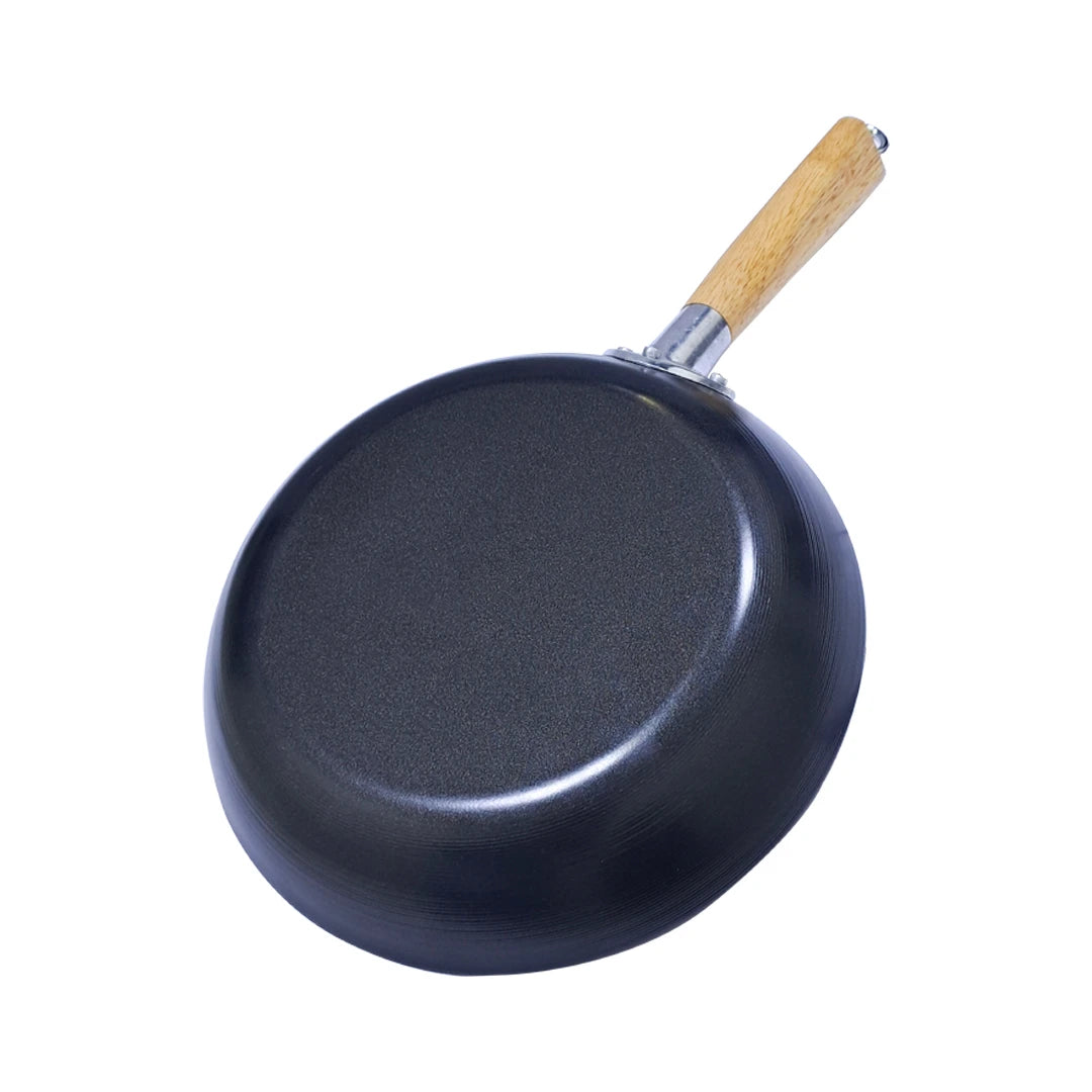 Rossetti Non-Stick Frying Pan with Heat-Resistant Wooden Handle – Dishwasher Safe, Hanging Loop, Induction Compatible, For Gas, Ceramic & Electric Cooktops - Damoo