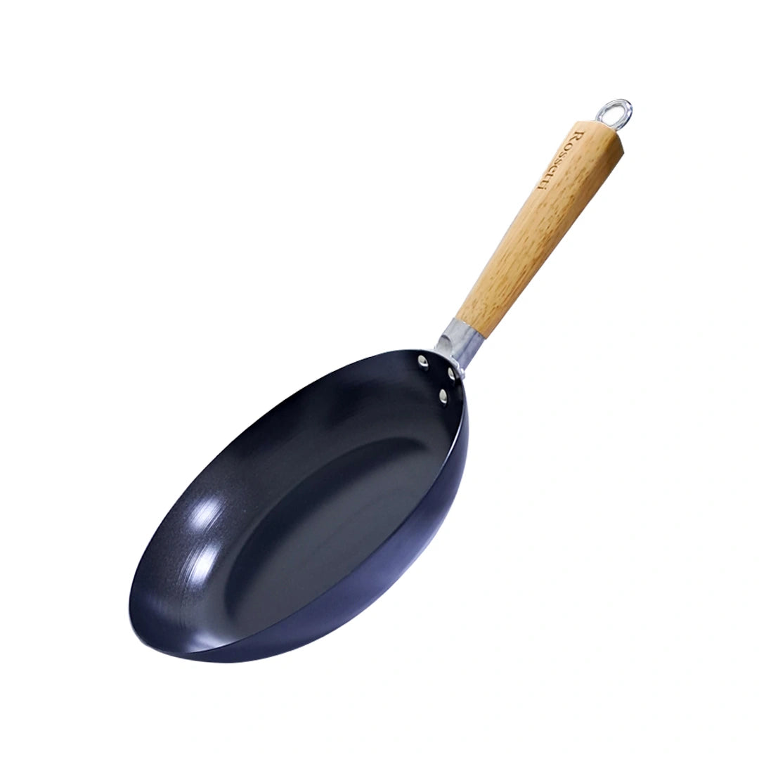 Rossetti Non-Stick Frying Pan with Heat-Resistant Wooden Handle – Dishwasher Safe, Hanging Loop, Induction Compatible, For Gas, Ceramic & Electric Cooktops - Damoo