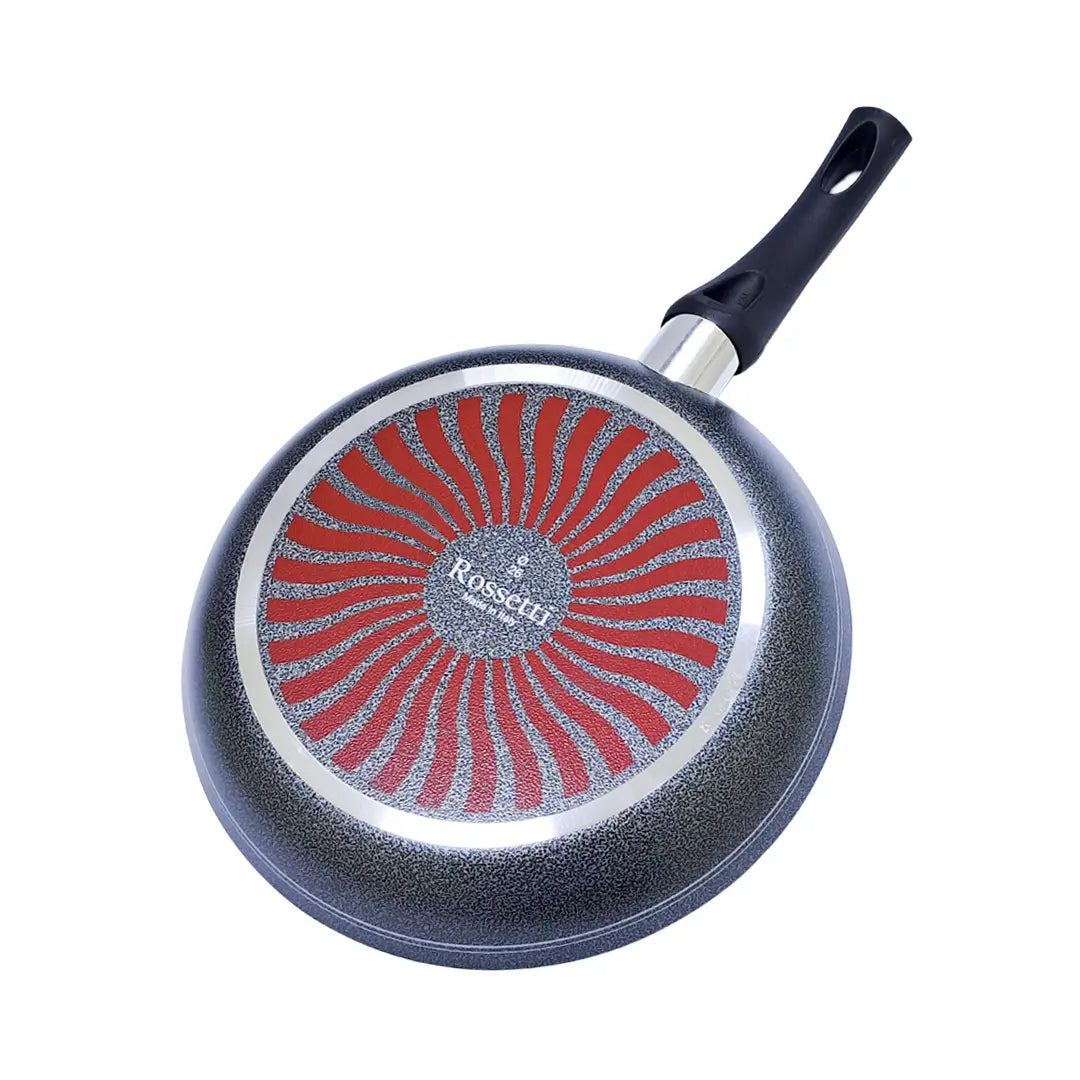 Rossetti Non-Stick Teflon Frying Pan with Lid – 28 CM, Made in Italy, Heat-Resistant Handle with Hanging Loop, Dishwasher Safe, Compatible with Gas, Electric & Ceramic Cooktops (Not Induction) - Damoo