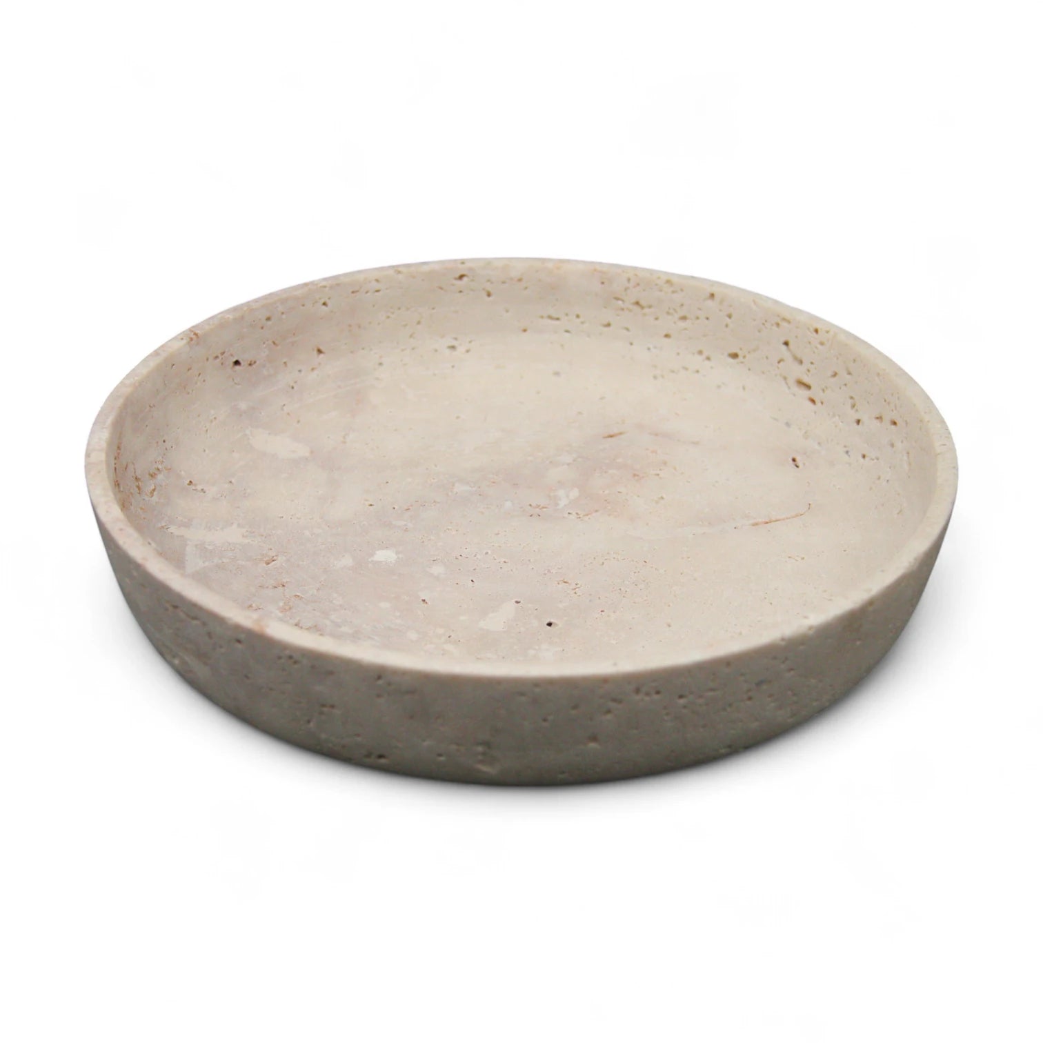 Round Travertine Serving Bowl – Elegant Decorative Bowl for Dining, Living Room, and Multi-Purpose Use - Damoo