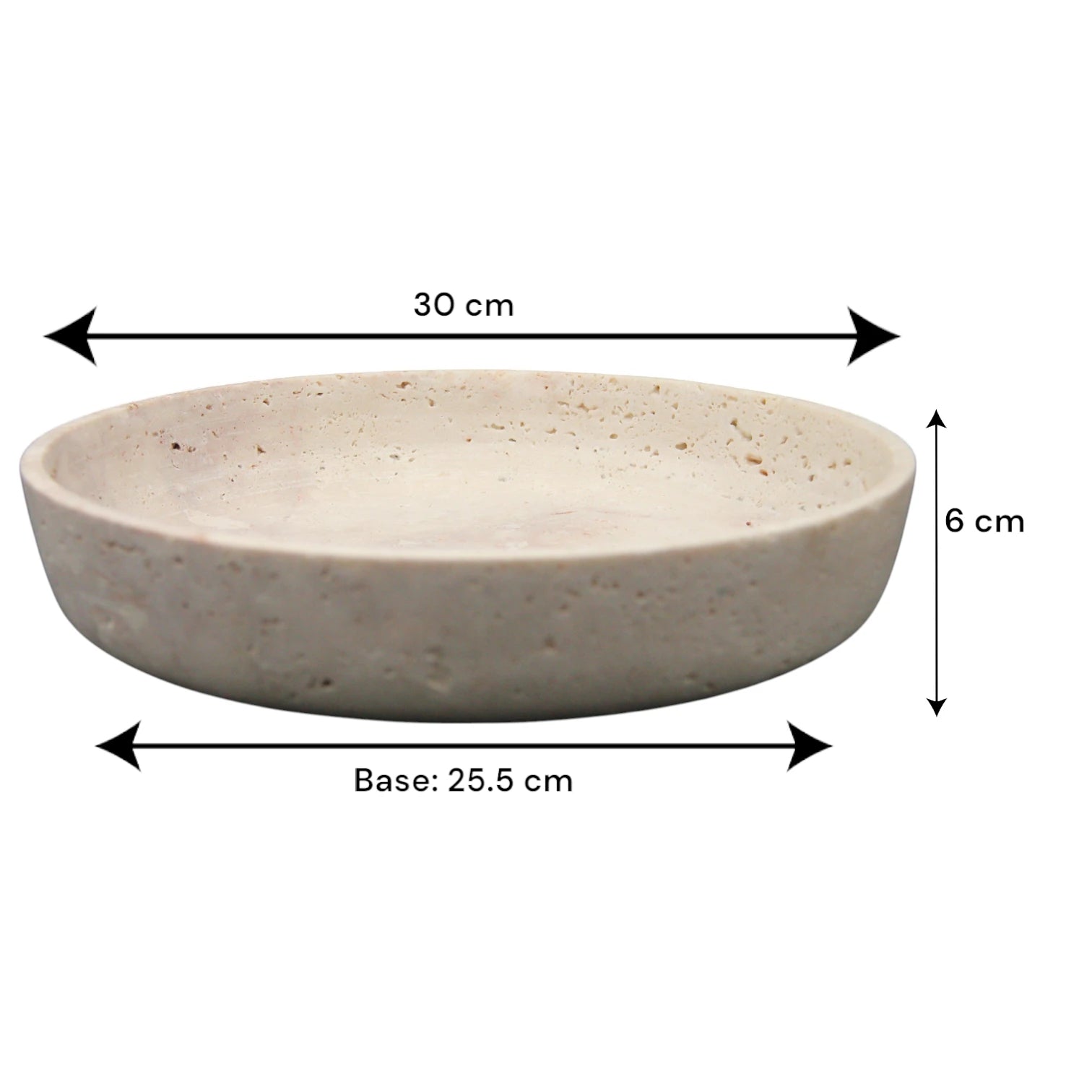 Round Travertine Serving Bowl – Elegant Decorative Bowl for Dining, Living Room, and Multi-Purpose Use - Damoo