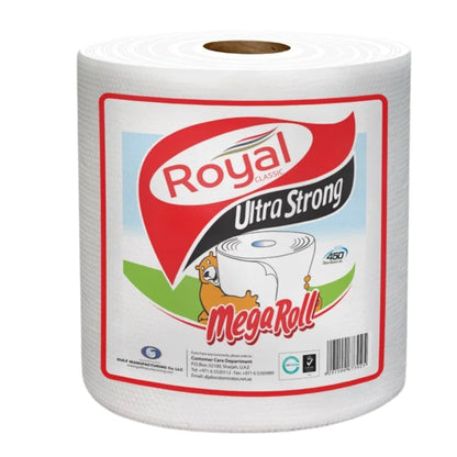 Royal Classic Ultra Strong Mega Roll – 450 Sheets | High Absorbency, Durable & Hygienic Kitchen Tissue Roll - Damoo