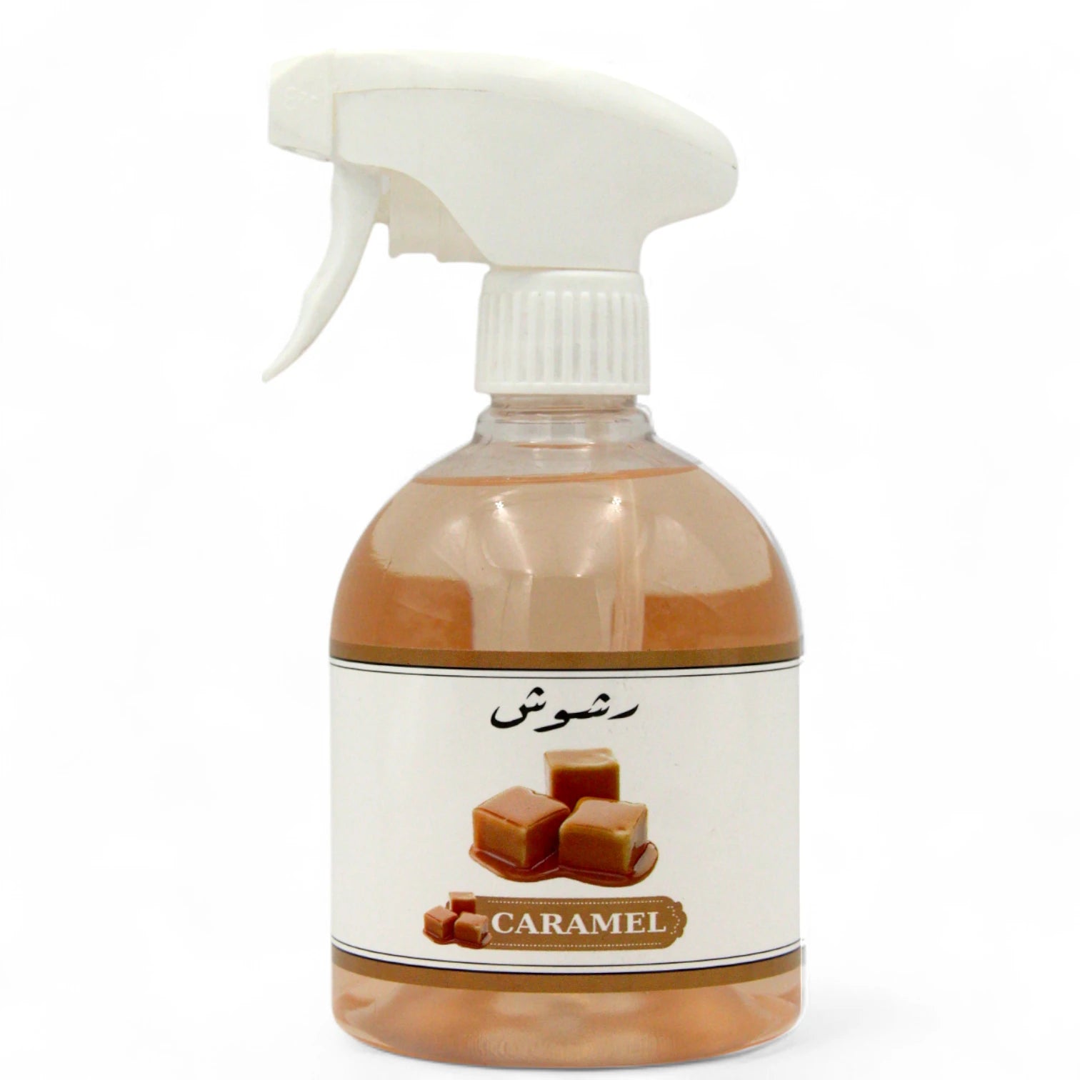 Rshoosh Multi-Use Air Freshener  Spray – 500ml | Long-Lasting Fragrance for Rooms, Bedding, Cars & Offices | Made in UAE - Caramel - Damoo
