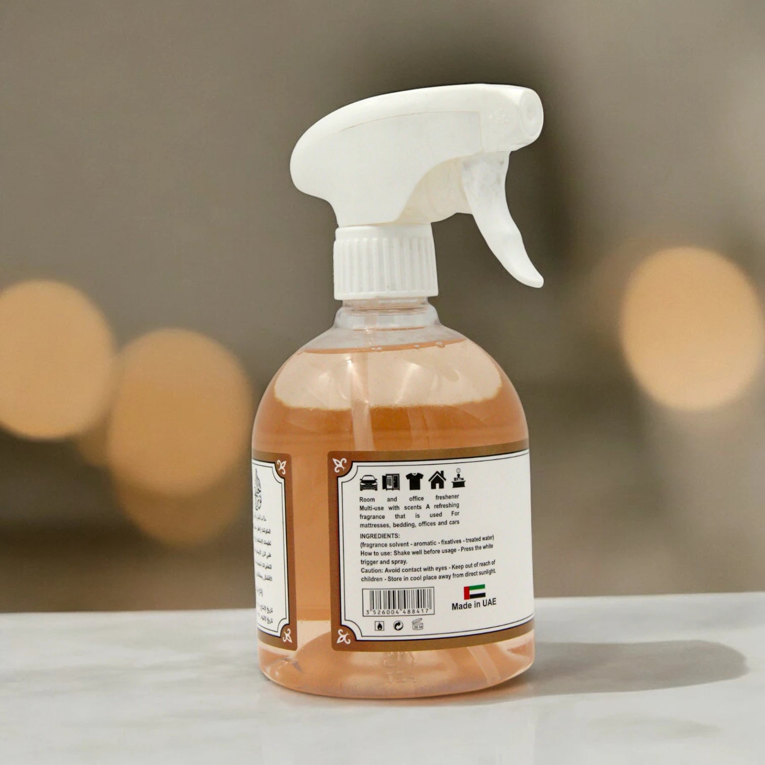 Rshoosh Multi-Use Air Freshener  Spray – 500ml | Long-Lasting Fragrance for Rooms, Bedding, Cars & Offices | Made in UAE - Caramel - Damoo