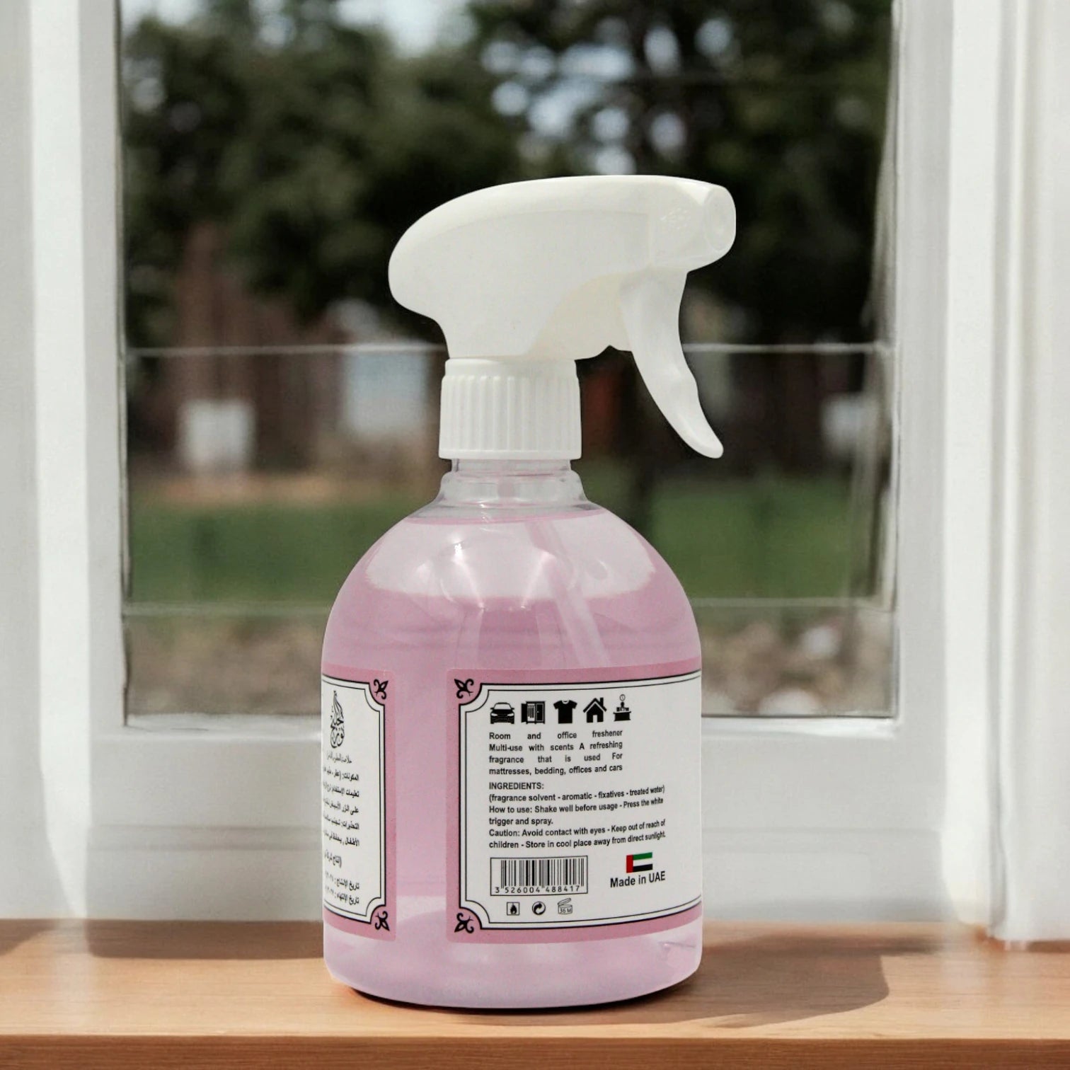 Rshoosh Multi-Use Air Freshener  Spray – 500ml | Long-Lasting Fragrance for Rooms, Bedding, Cars & Offices | Made in UAE - Damascus Rose - Damoo