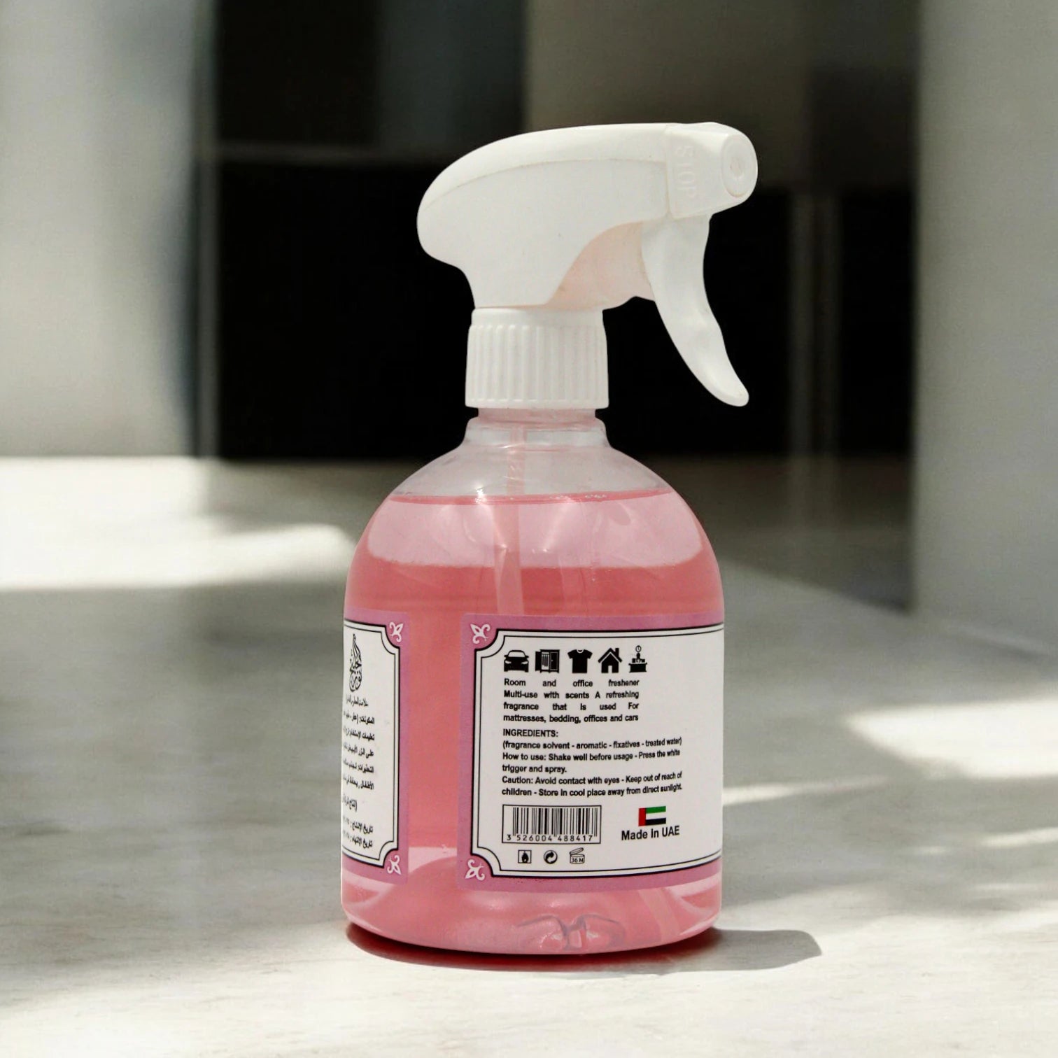 Rshoosh Multi-Use Air Freshener  Spray – 500ml | Long-Lasting Fragrance for Rooms, Bedding, Cars & Offices | Made in UAE - Ghazal - Damoo