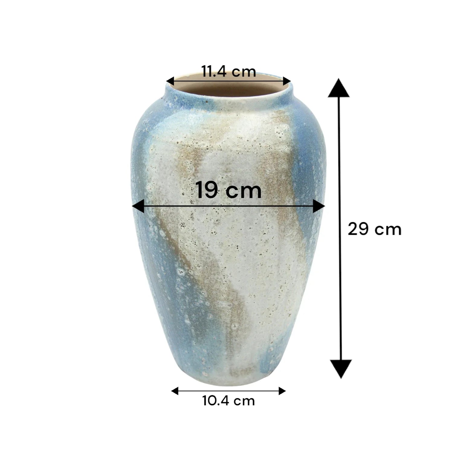 Rustic Handmade Ceramic Vase | Earthy Blue & Sand Glazed Pottery for Modern Home Decor - Damoo