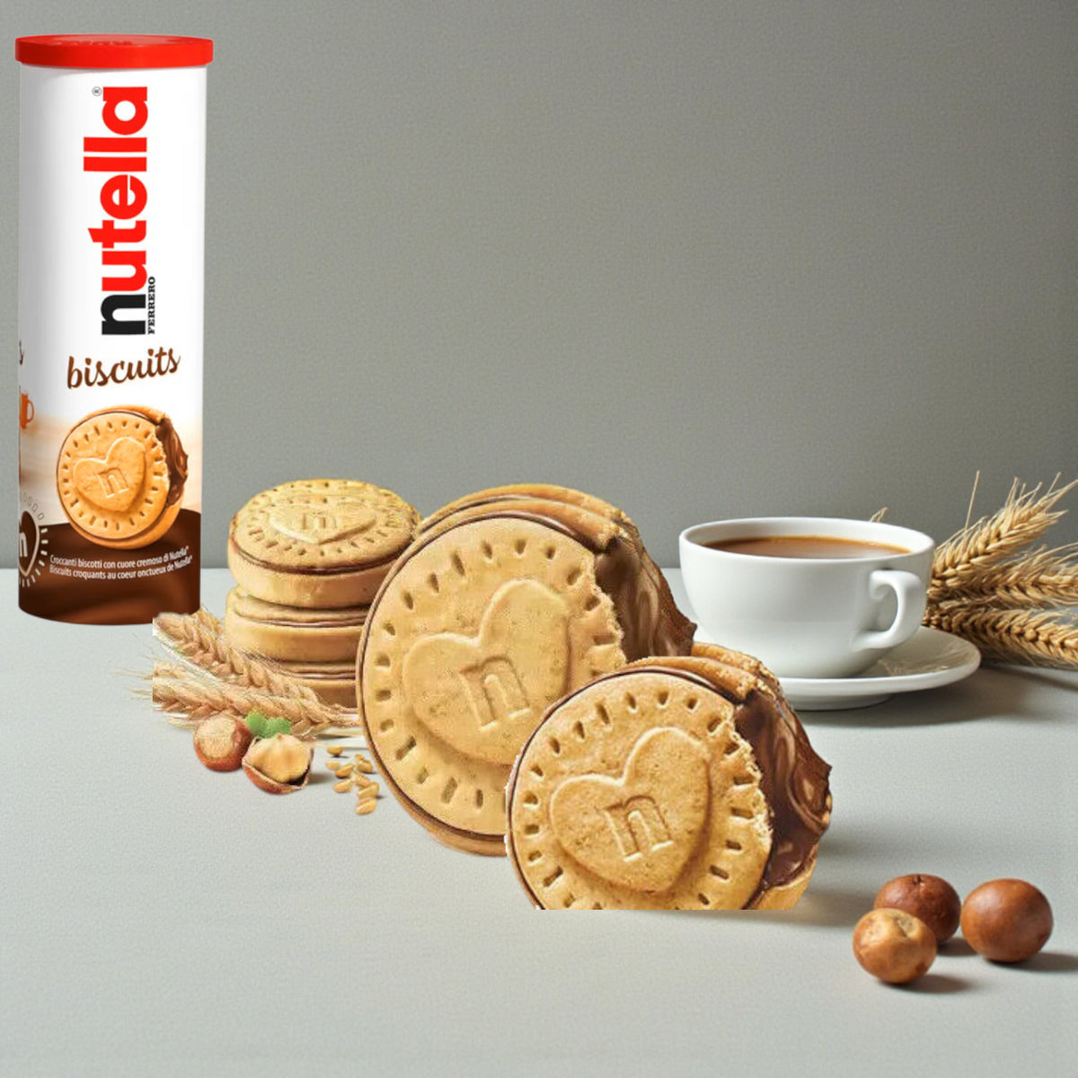 Nutella Chocolate Biscuits 12 Pieces – Crunchy Golden Biscuits with Creamy Nutella Filling - Damoo