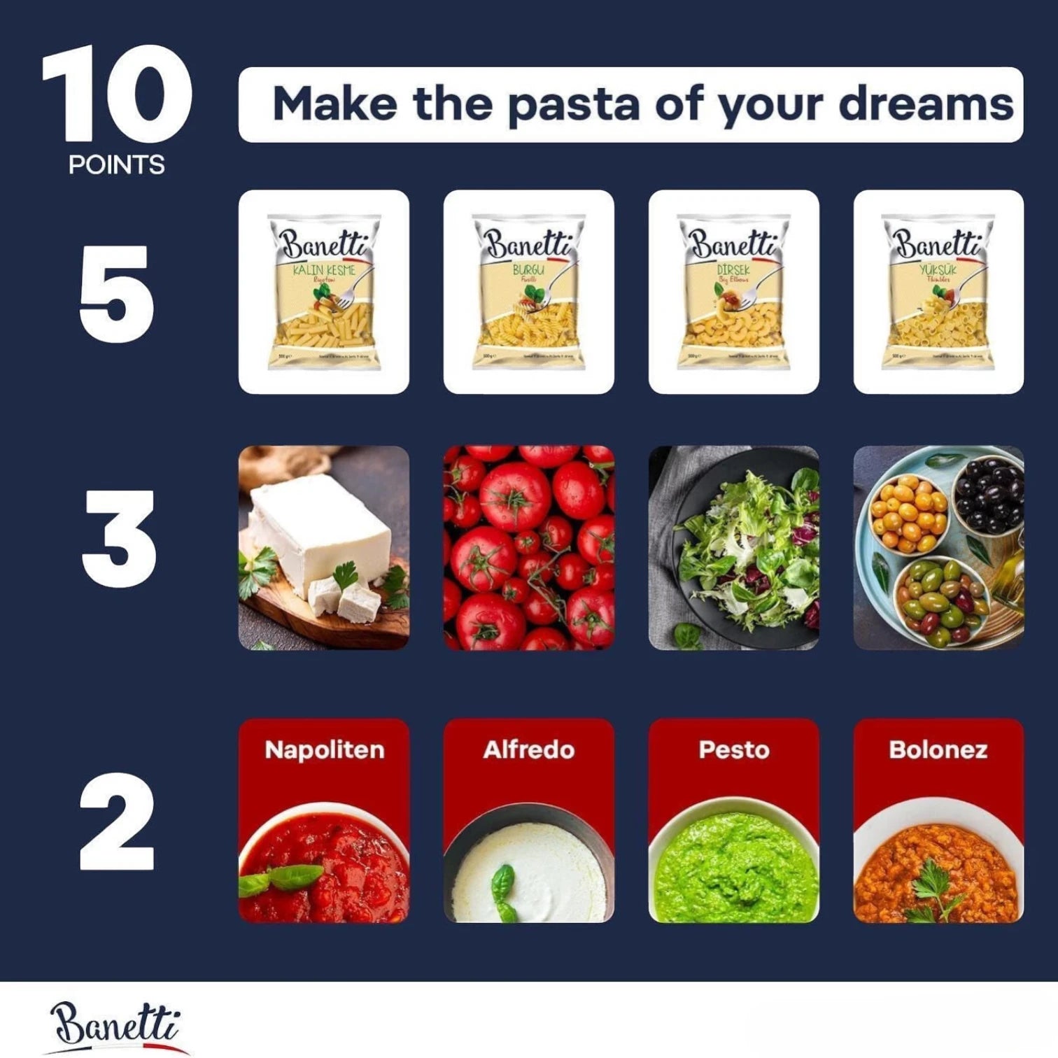 Banetti Pasta Variety Pack 3 x 500g | Penne Rigate, Fusilli, Big Elbows | Premium 100% Durum Wheat | Authentic Anatolian & Italian Tradition - Damoo
