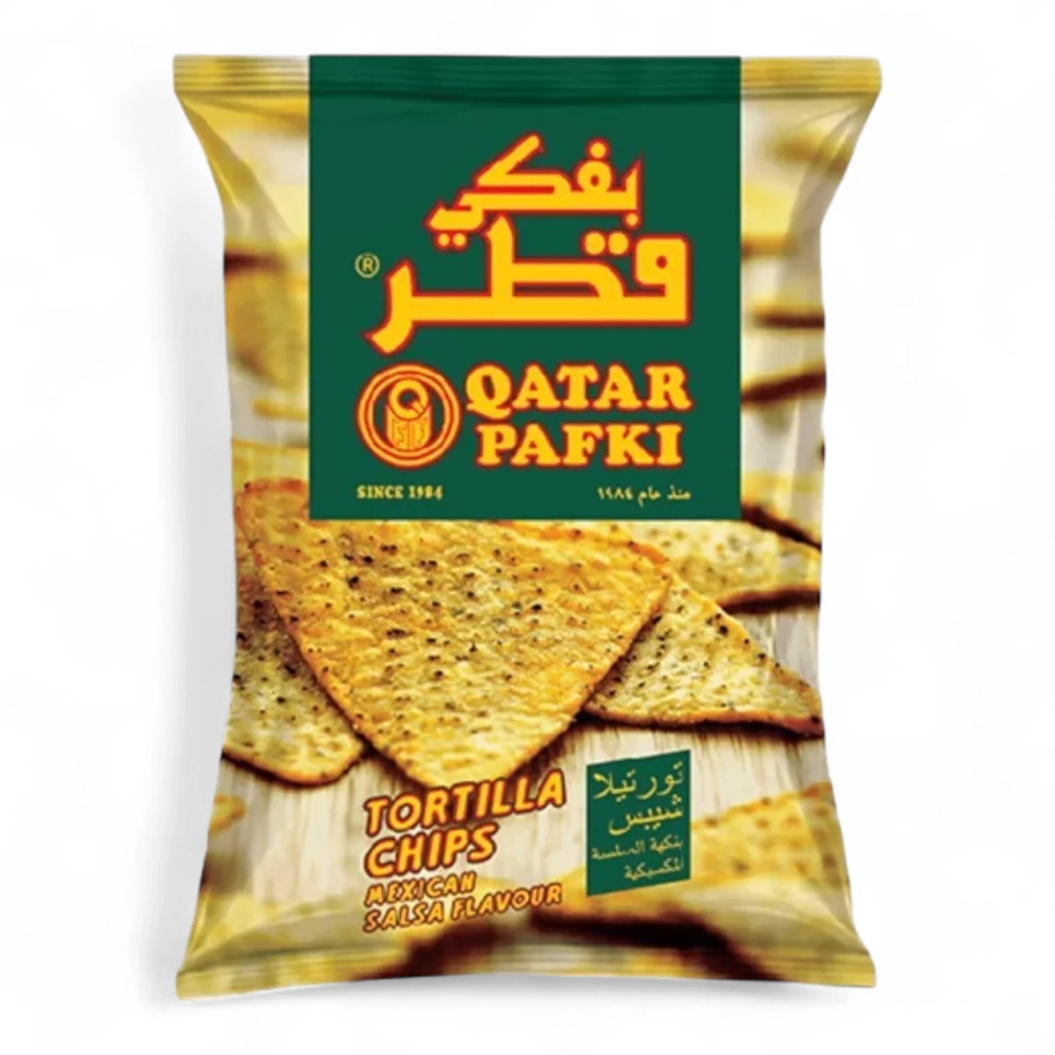 Qatar Pafki Tortilla Chips Mexican Salsa – 125g | Crunchy Corn Chips with Zesty Tomato & Chili Flavor | No Artificial Colours | Preservative-Free | Made in Qatar - Damoo