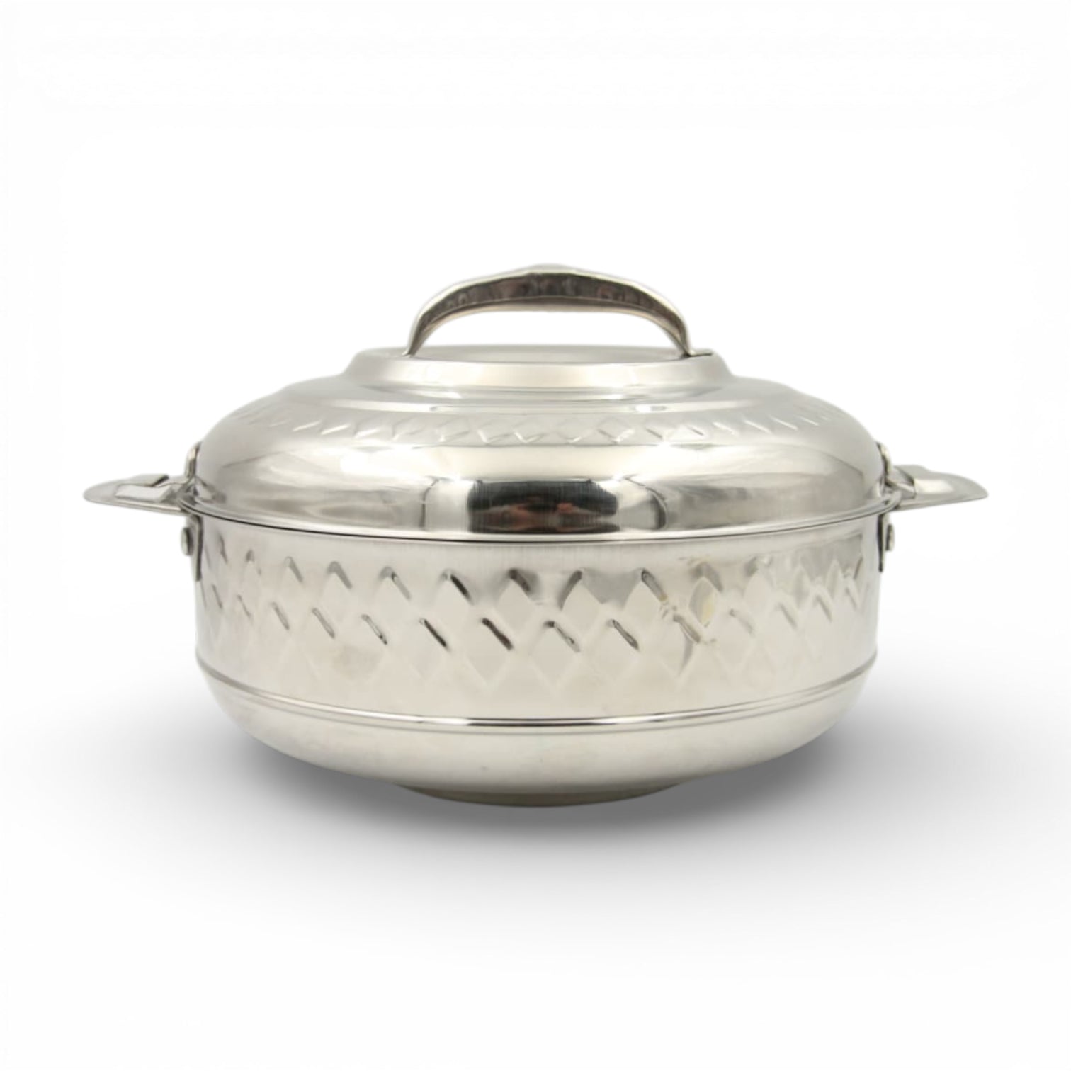 KIYAN Star Crystal Harmony Stainless Steel Insulated Hotpot Casserole with Lid – Thermal Food Warmer Serving Dish with Handles, Available in Two Sizes (2000 ML & 4500 ML) - Damoo