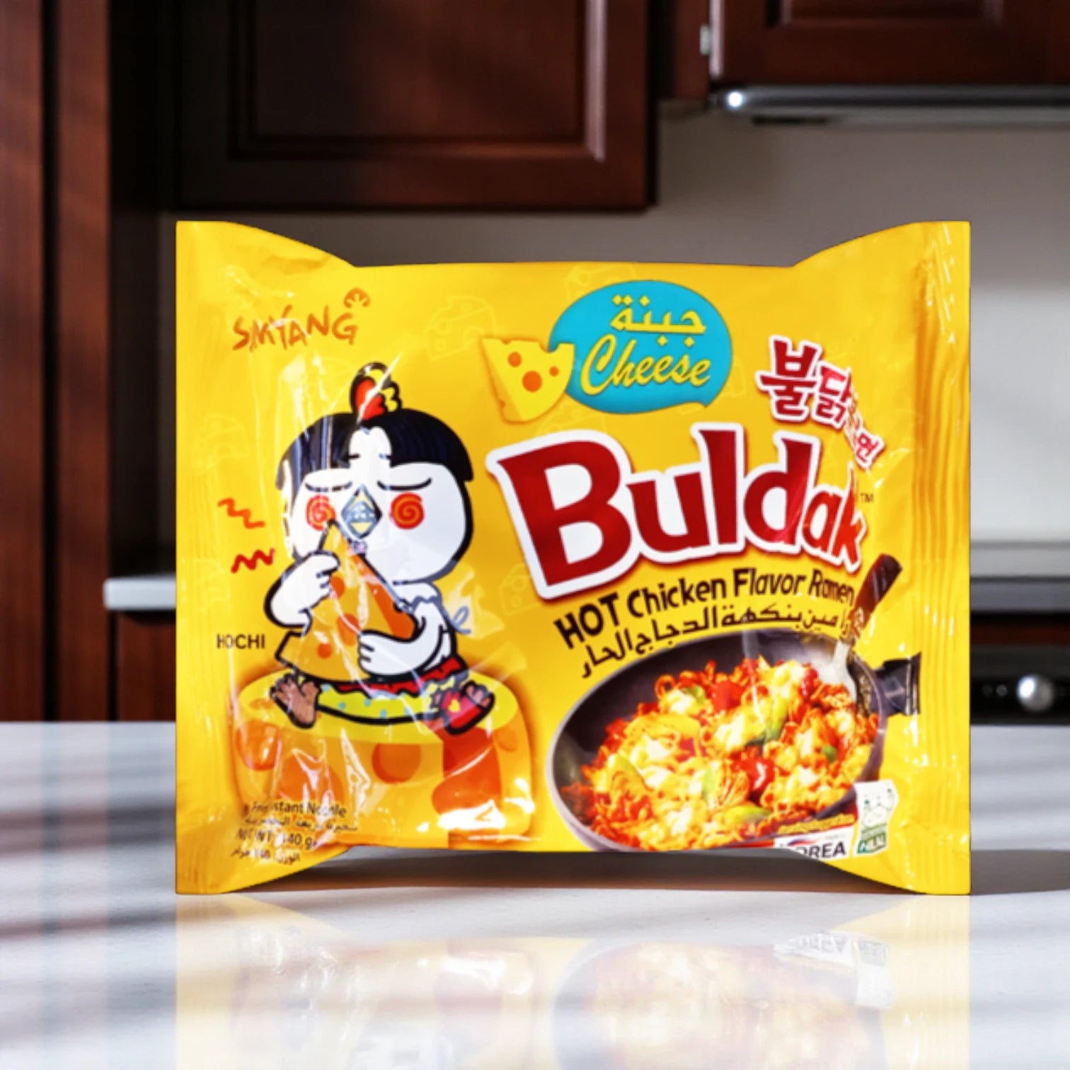Samyang Buldak Hot Chicken Cheese Ramen – 140g | Korean Spicy Instant Noodles with Cheese & Herbs | Vegetarian | Bold & Creamy Flavor - Damoo