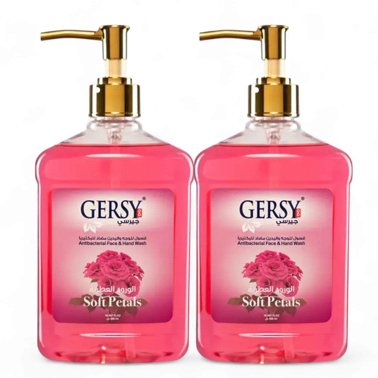 Gersy Soft Petals Antibacterial Face & Hand Wash – Floral Scent – Pack of 2 x 500ml | Gentle, Moisturizing Cleanser for Daily Use - Damoo