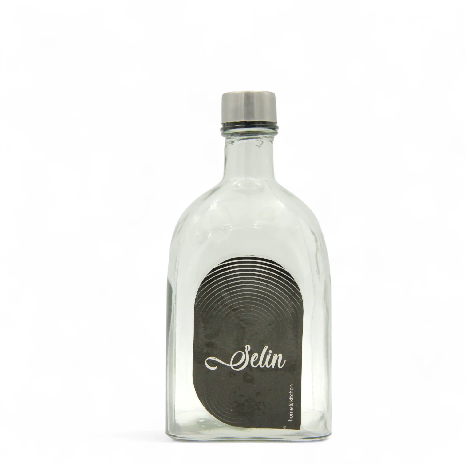 Selin Glass Bottle with Stainless Steel Cap – Elegant Refillable Container for Water, Oil, Vinegar & Beverages – Minimalist Design for Home & Kitchen Use - Damoo