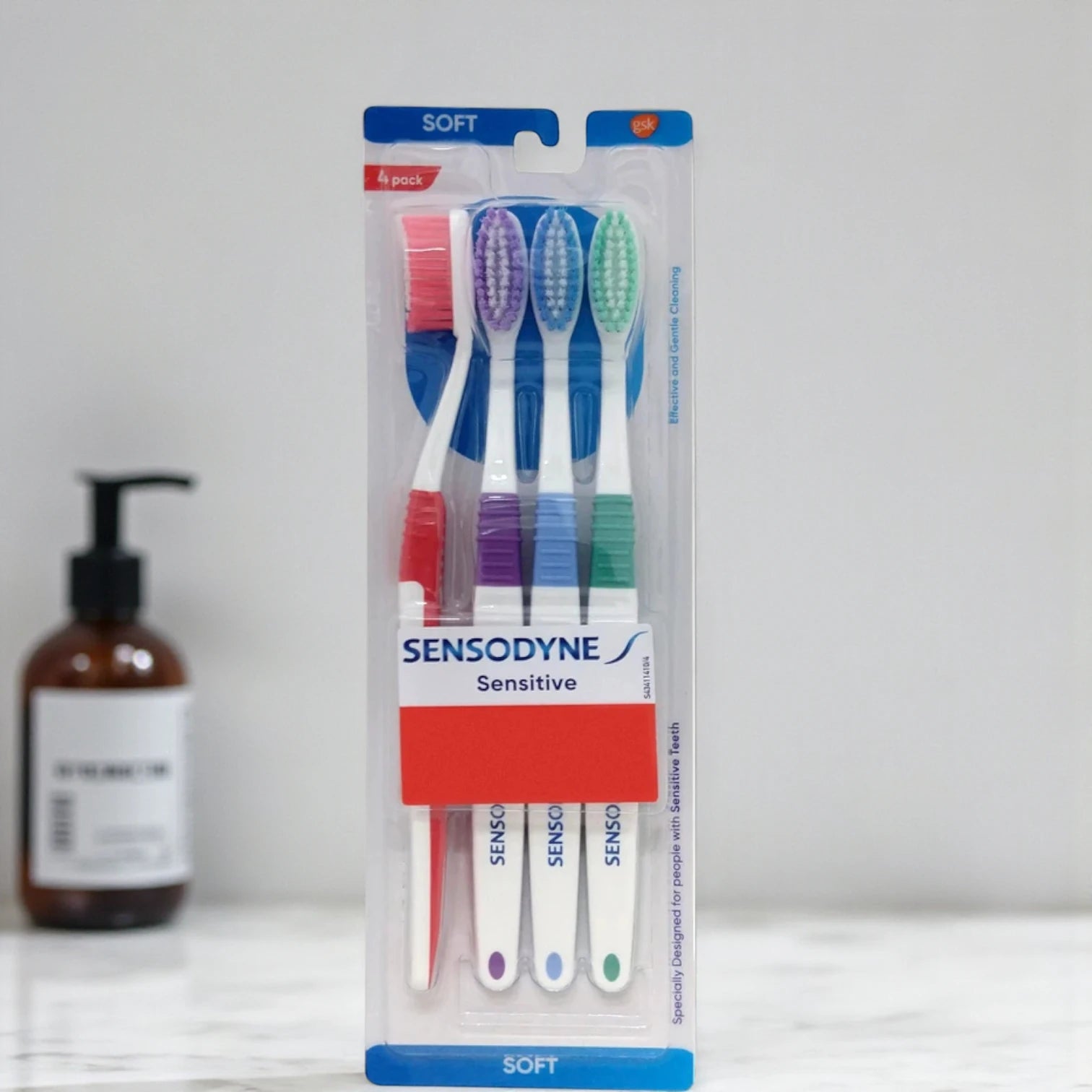 Sensodyne Sensitive Soft Toothbrush – Pack of 4 | Gentle Rounded Bristles for Sensitive Teeth & Gums - Damoo