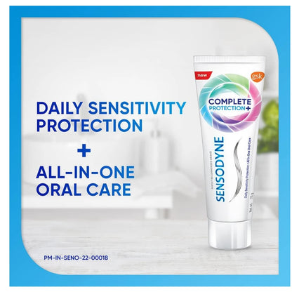 Sensodyne Complete Protection+ Toothpaste 70g – All-in-One Daily Oral Care for Sensitive Teeth | Mint Flavour & Advanced Whitening Formula - Damoo