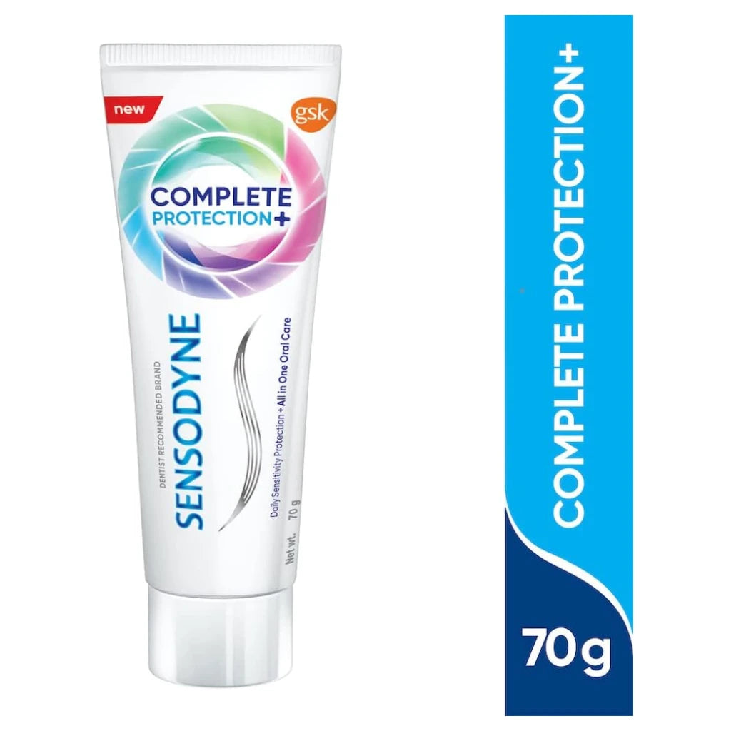 Sensodyne Complete Protection+ Toothpaste 70g – All-in-One Daily Oral Care for Sensitive Teeth | Mint Flavour & Advanced Whitening Formula - Damoo