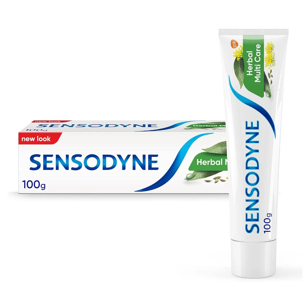 Sensodyne Herbal Toothpaste 100g – Multi Care for Sensitive Teeth with Eucalyptus & Fennel Extracts | Fresh Breath & Gum Health - Damoo
