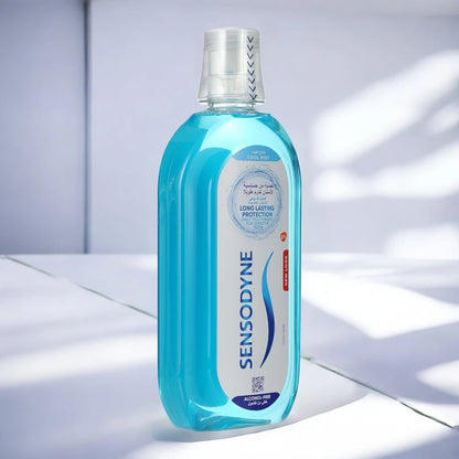 Sensodyne Mouthwash for Sensitive Teeth 500ml – Alcohol-Free, Cool Mint Flavor | Fluoride Mouth Rinse for Fresh Breath & Daily Oral Care - Damoo