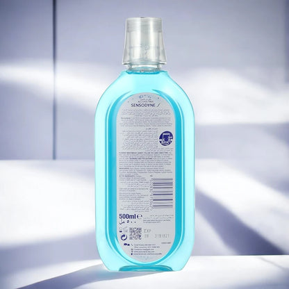 Sensodyne Mouthwash for Sensitive Teeth 500ml – Alcohol-Free, Cool Mint Flavor | Fluoride Mouth Rinse for Fresh Breath & Daily Oral Care - Damoo