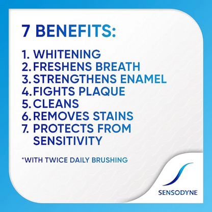 Sensodyne Multi Care Plus Whitening Toothpaste for Sensitive Teeth – 50ml | 24/7 Sensitivity Relief, Fluoride Protection, Plaque & Stain Removal, Fresh Mint Flavor, Enamel Safe, Daily Oral Care - Damoo