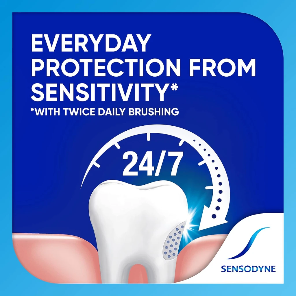 Sensodyne Multi Care Plus Whitening Toothpaste for Sensitive Teeth – 50ml | 24/7 Sensitivity Relief, Fluoride Protection, Plaque & Stain Removal, Fresh Mint Flavor, Enamel Safe, Daily Oral Care - Damoo