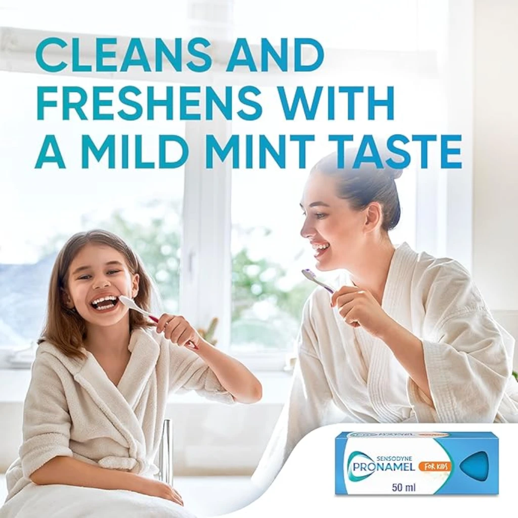 Sensodyne Pronamel Kids Toothpaste 50ml | Dentist-Developed Enamel Protection & Cavity Prevention for Ages 3-5 | No Artificial Flavours or Sweeteners - Damoo