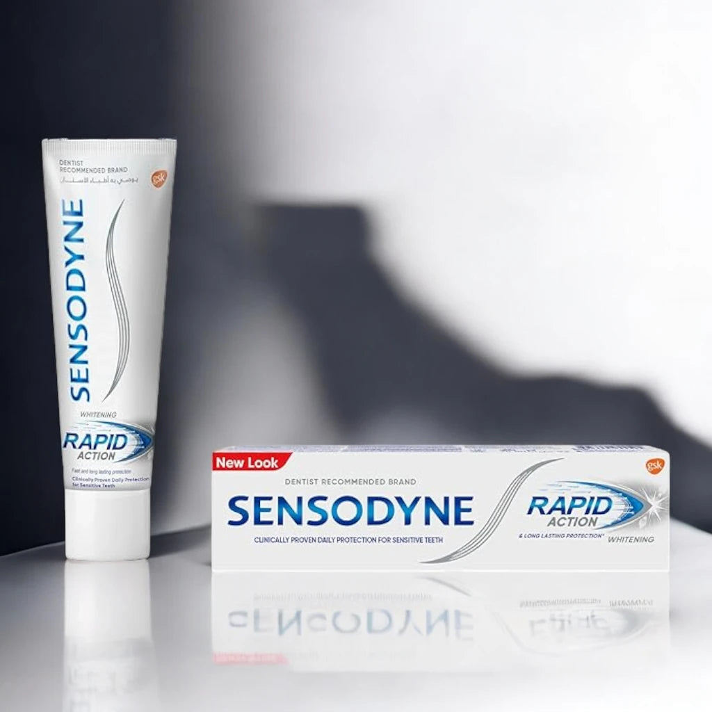 Sensodyne Rapid Action Whitening Toothpaste 75ml – Fast Relief for Sensitivity with Whitening Formula | Fresh Flavour - Damoo