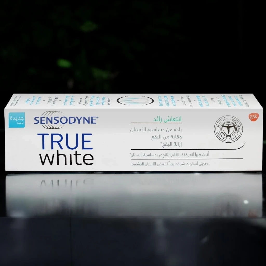 Sensodyne True White Extra Fresh Toothpaste 75ml Tube – Specialist Whitening Toothpaste for Sensitive Teeth, Mint Flavour, Fluoride Formula for Gentle Enamel Care & Whitening - Damoo