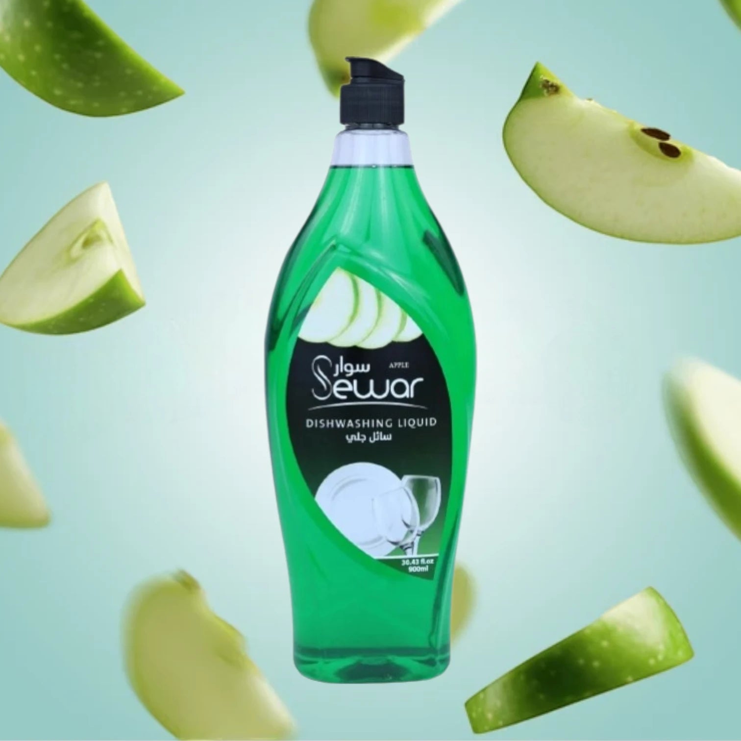 Sewar Dishwashing Liquid – 900ml Powerful Grease Remover | Green Apple | Fresh Scent, Skin-Friendly, Long-Lasting Foam, Multi-Surface Cleaner - Damoo