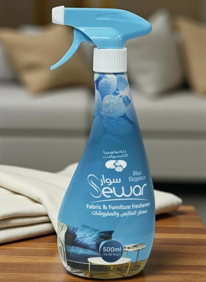 Sewar Fabric & Furniture Freshener Spray – 500ml Blue Scent – Long-Lasting Odor Eliminator for Upholstery, Home & Car - Damoo