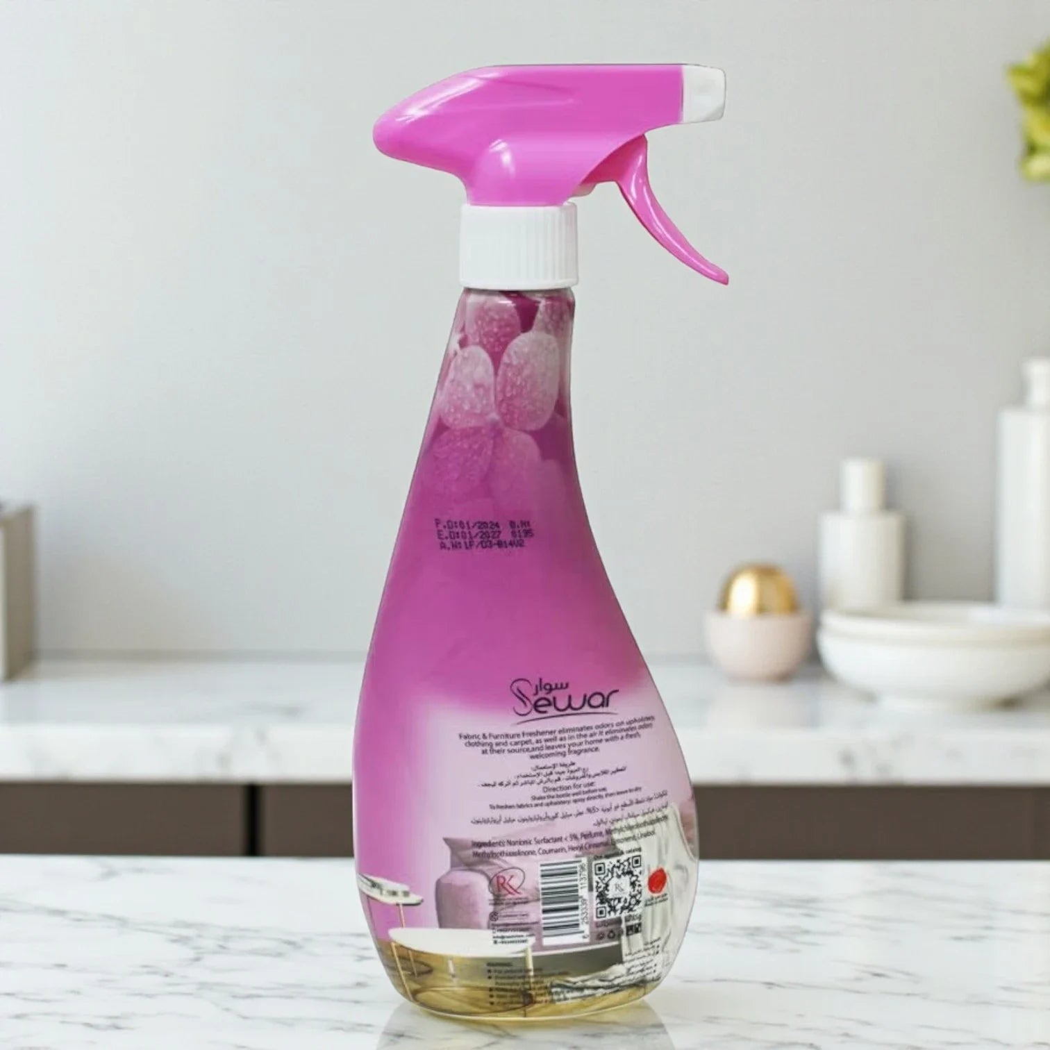 Sewar Fabric & Furniture Freshener Spray – 500ml Pink Scent – Long-Lasting Odor Eliminator for Home & Upholstery - Damoo