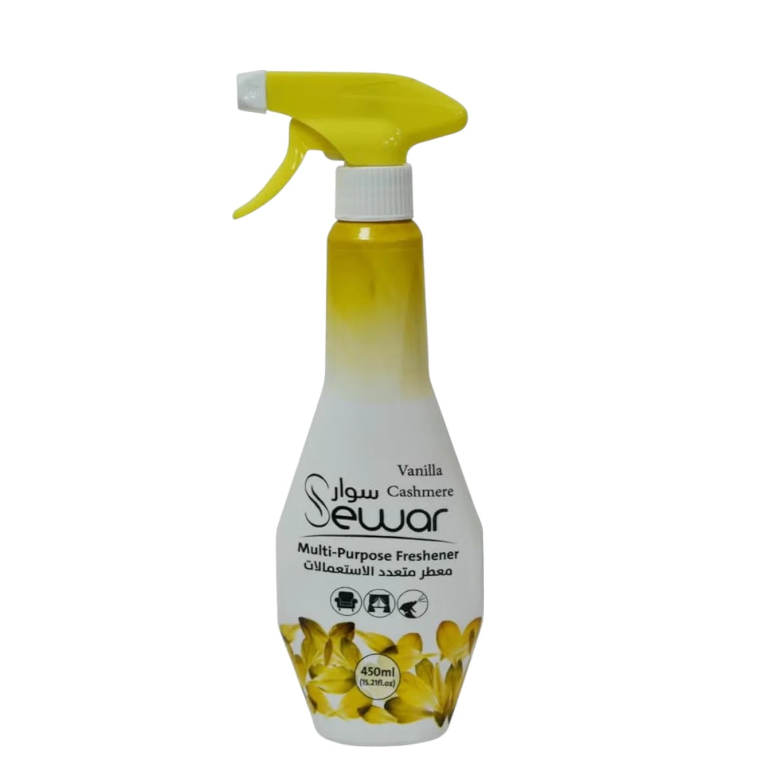 Sewar Multi-Purpose Freshener Spray – 450ml Vanilla Cashmere Scent – Air & Fabric Odor Eliminator for Home, Car & Office - Damoo