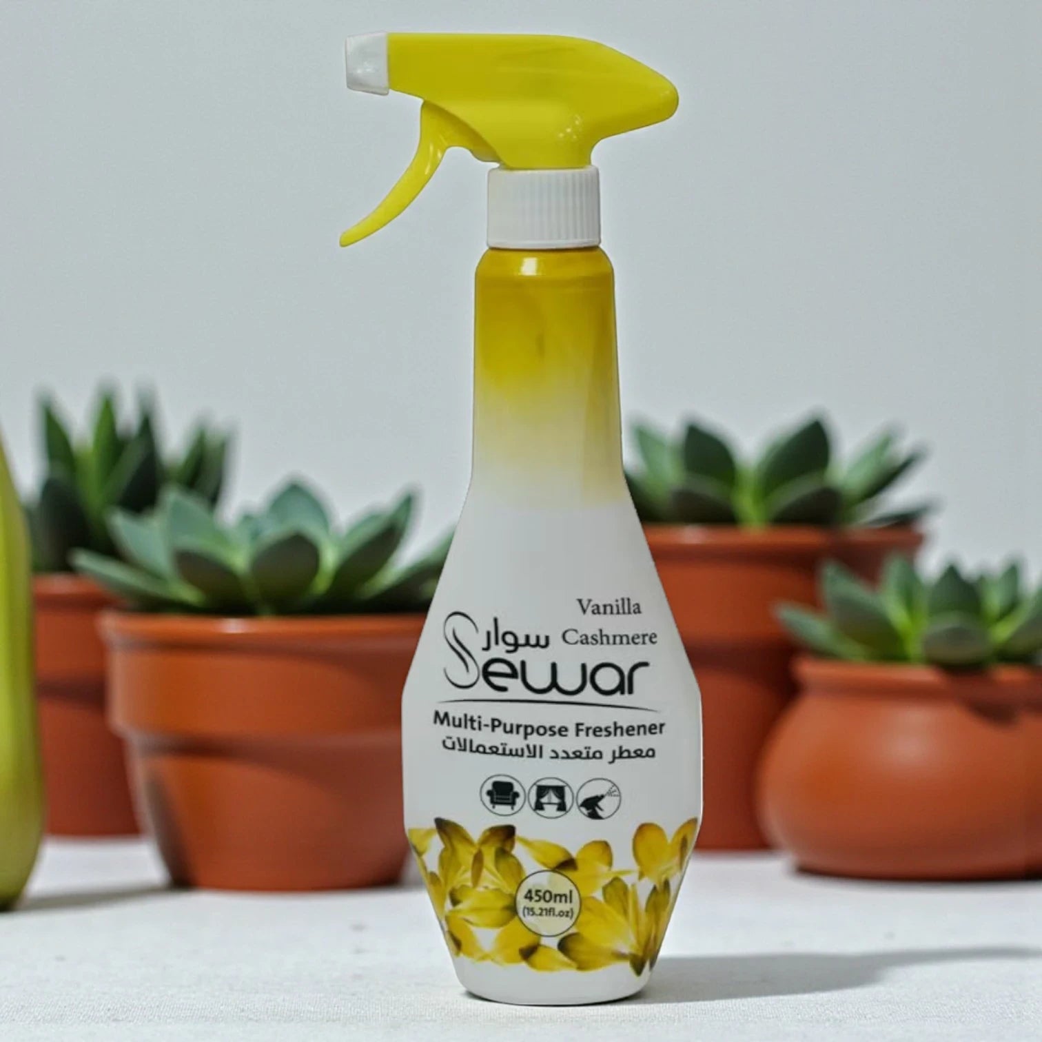 Sewar Multi-Purpose Freshener Spray – 450ml Vanilla Cashmere Scent – Air & Fabric Odor Eliminator for Home, Car & Office - Damoo