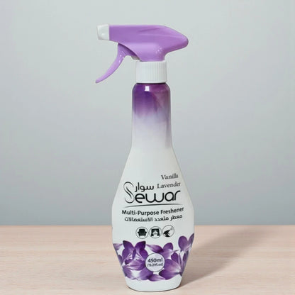 Sewar Multi-Purpose Freshener Spray – 450ml Vanilla Scent – Air & Surface Odor Eliminator for Home, Fabric & Car - Damoo