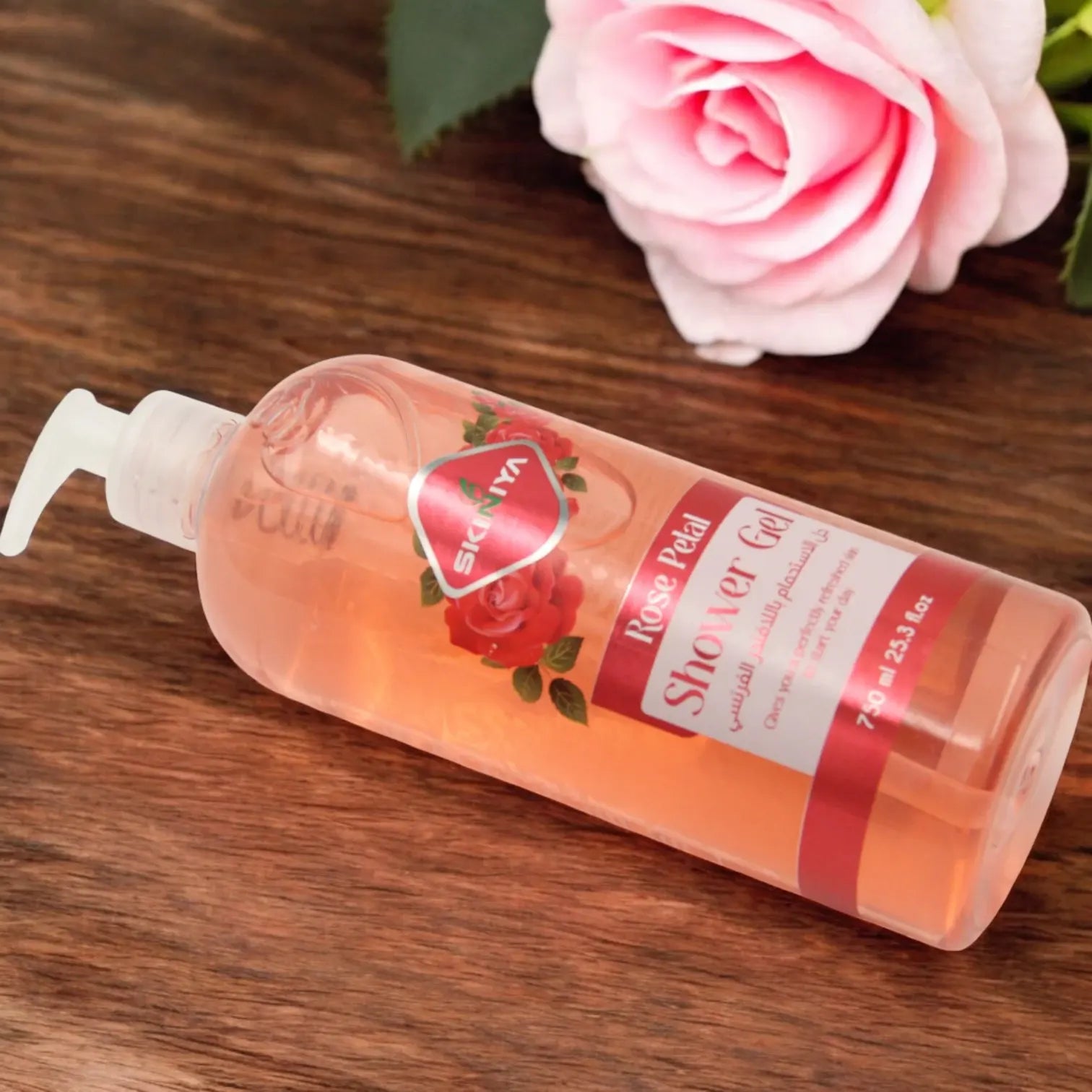 Skiniya Rose Petal Shower Gel – 750ml | Luxurious Daily Body Wash with Natural Rose Extracts for Fresh, Hydrated & Fragrant Skin - Damoo