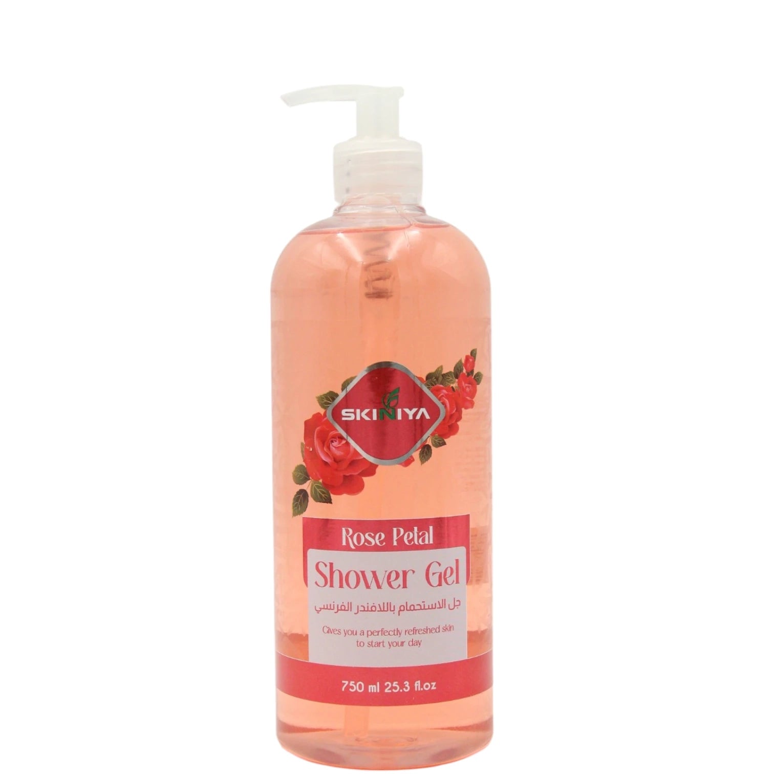 Skiniya Rose Petal Shower Gel – 750ml | Luxurious Daily Body Wash with Natural Rose Extracts for Fresh, Hydrated & Fragrant Skin - Damoo