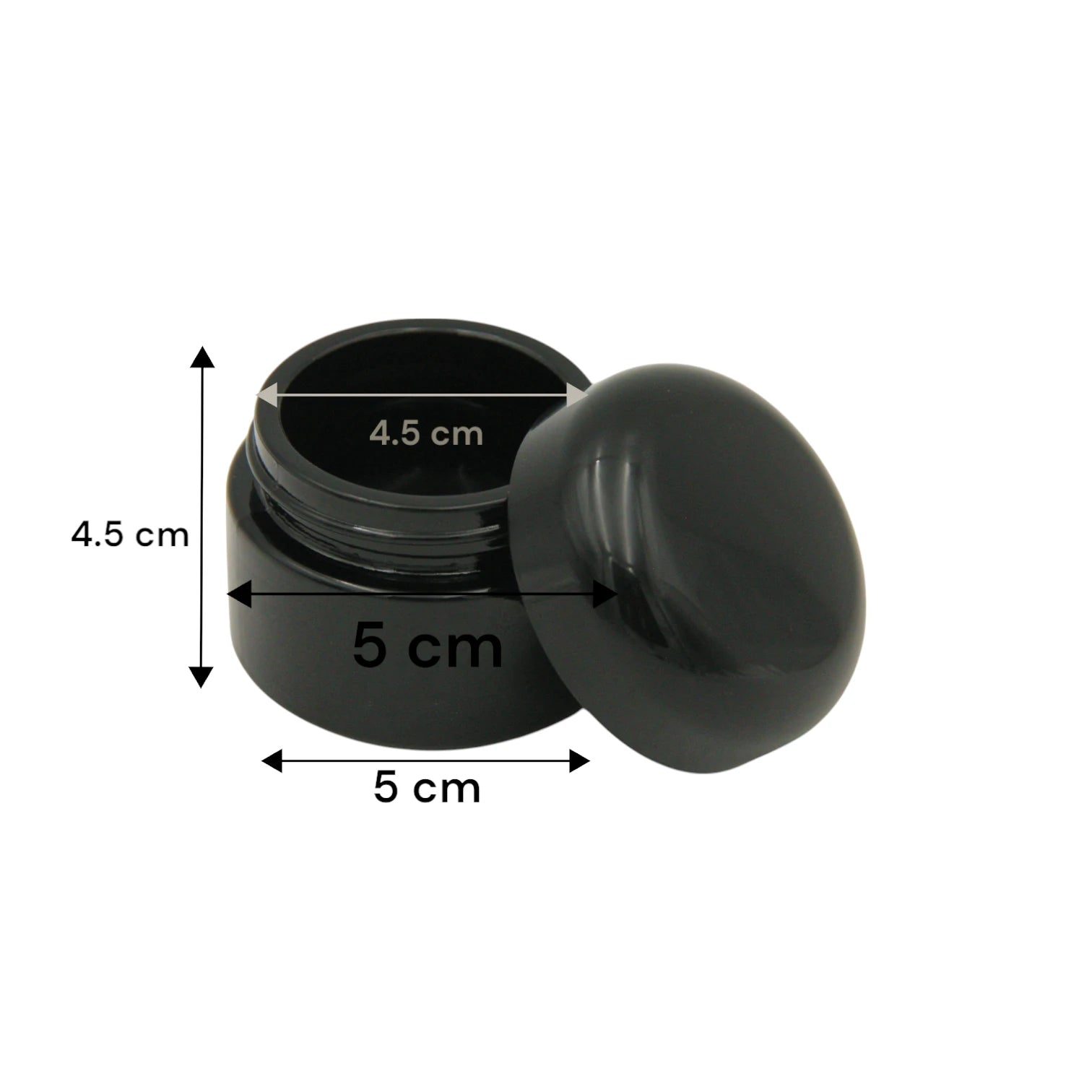 Sleek Black Incense Storage Jar 50 ML| Airtight Glossy Container for Cone & Resin Incense - Damoo