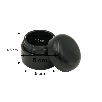 Sleek Black Incense Storage Jar 50 ML| Airtight Glossy Container for Cone & Resin Incense - Damoo