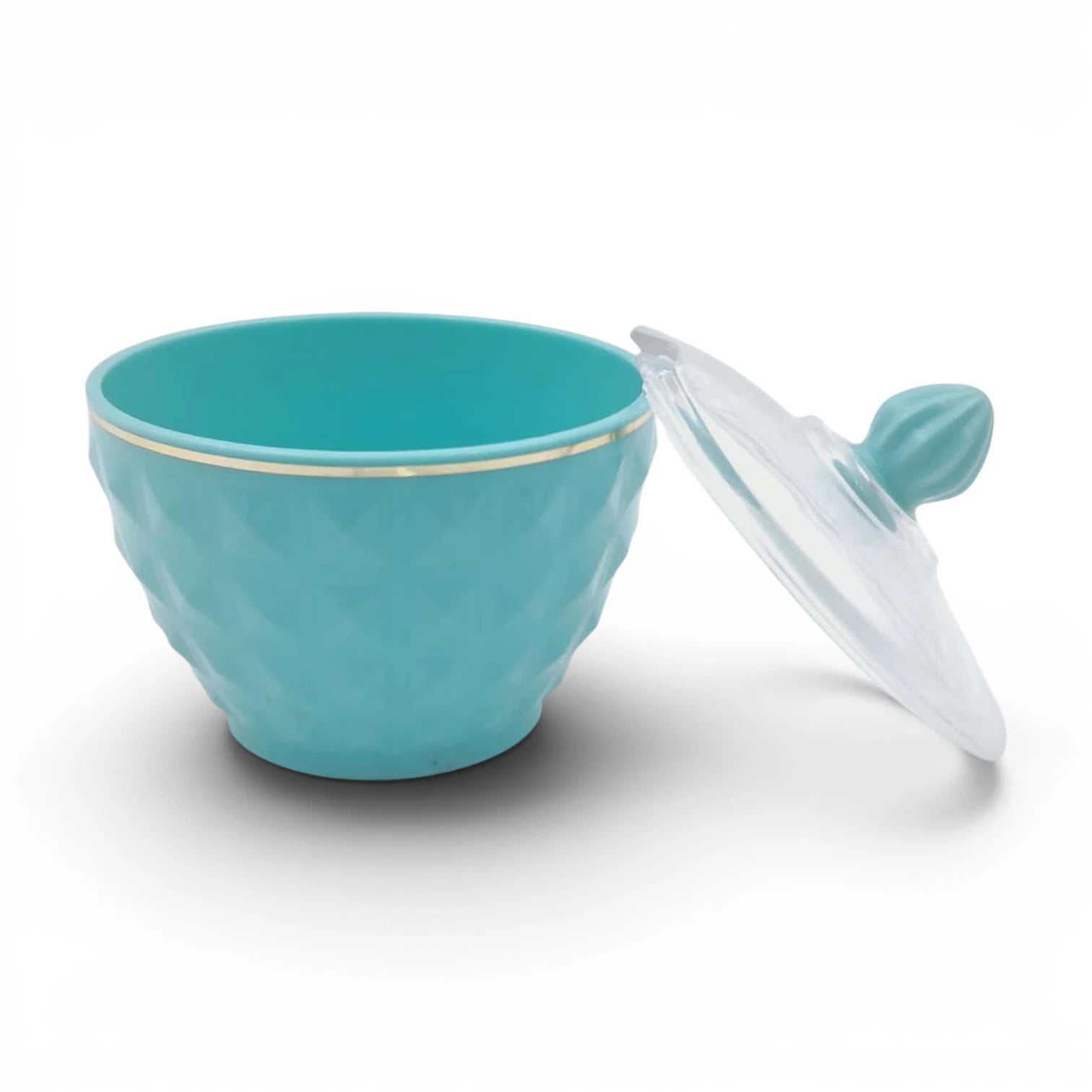 Decorative Serving Bowl with Lid, Textured Candy Bowl for Snacks Nuts Dates Desserts, Multipurpose Tabletop Storage Bowl, Available in Different Sizes - Damoo