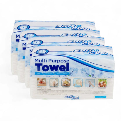 Soft n Cool Multi Purpose Towel – 2-Ply, Ultra Absorbent – Pack of 5 | Strong, Soft & Versatile Cleaning Tissues | Kitchen, Home & Everyday Use - Damoo