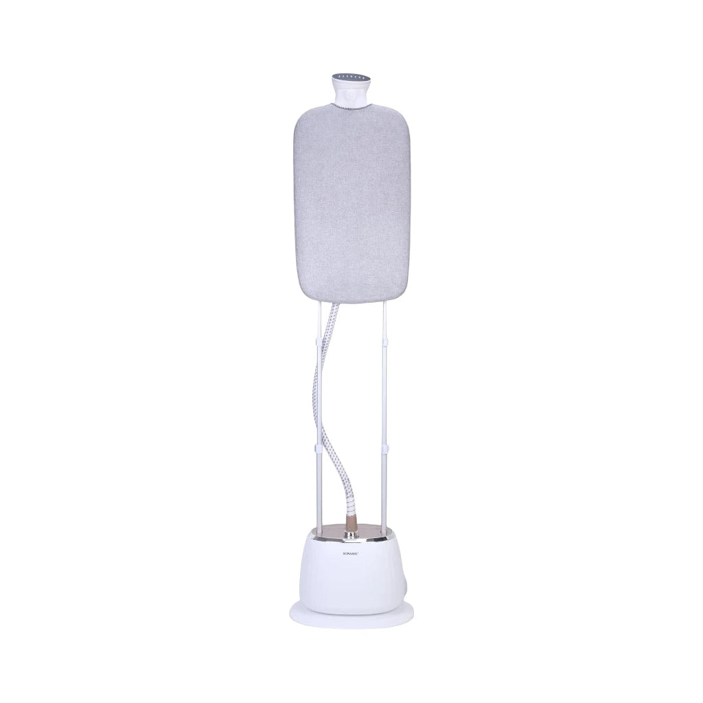Sonashi 1800W Garment Steamer – 1.6L Tank, 35g/min Steam Flow, Adjustable Height, Ironing Board & Pole Hanger – White SGS-326 - Damoo
