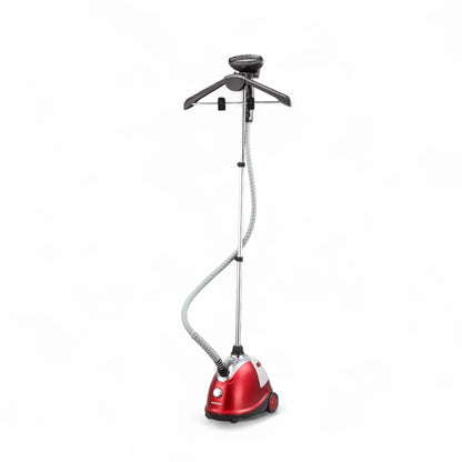 Sonashi 1800W Heavy Duty Garment Steamer – 1.8L Tank, 90-Min Continuous Steam, Anti-Slip Wheels, Leak-Proof Valve, Adjustable Pole – SGS-311 Red - Damoo